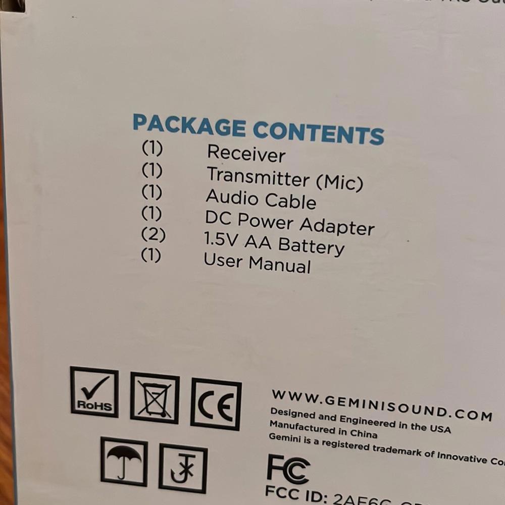 Gemini GDX-100M/200M Digital Wireless Microphone - Picture 5 of 6
